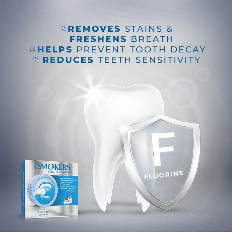 Eva Smokers Cleansing Tooth Powder With Fluorine 40 Gm - Image 2